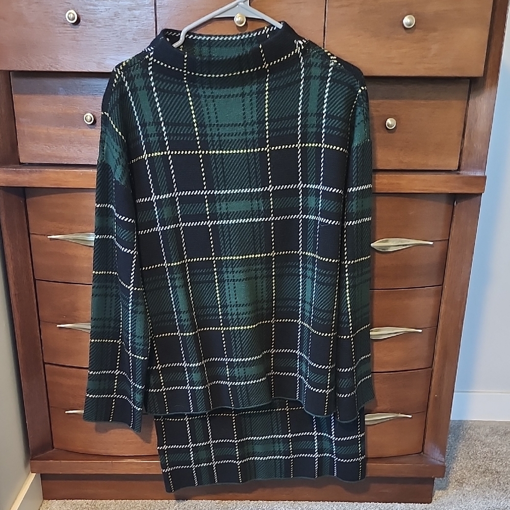 Ann Taylor Plaid Blouse in Green and Yellow